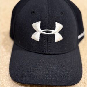 Youth Under Armour Black Hat with White Logo